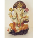 Ganesha zittend, polystone, color 15cm (585)